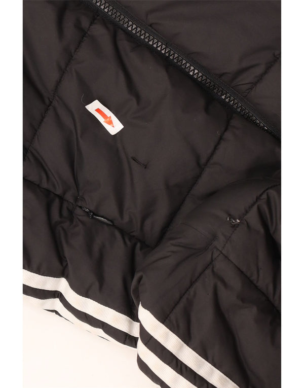 Jachetă căptușită cu glugă Adidas pentru femei UK 10 Poliester negru mic