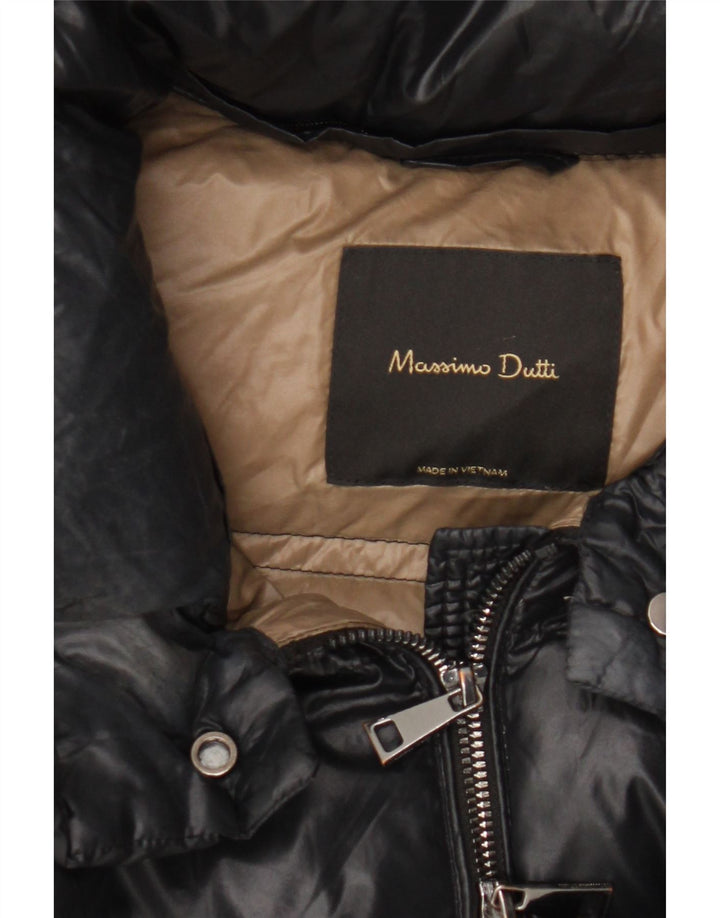 Jachetă căptușită supradimensionată pentru femei Massimo Dutti UK 10 Small Black Nylon