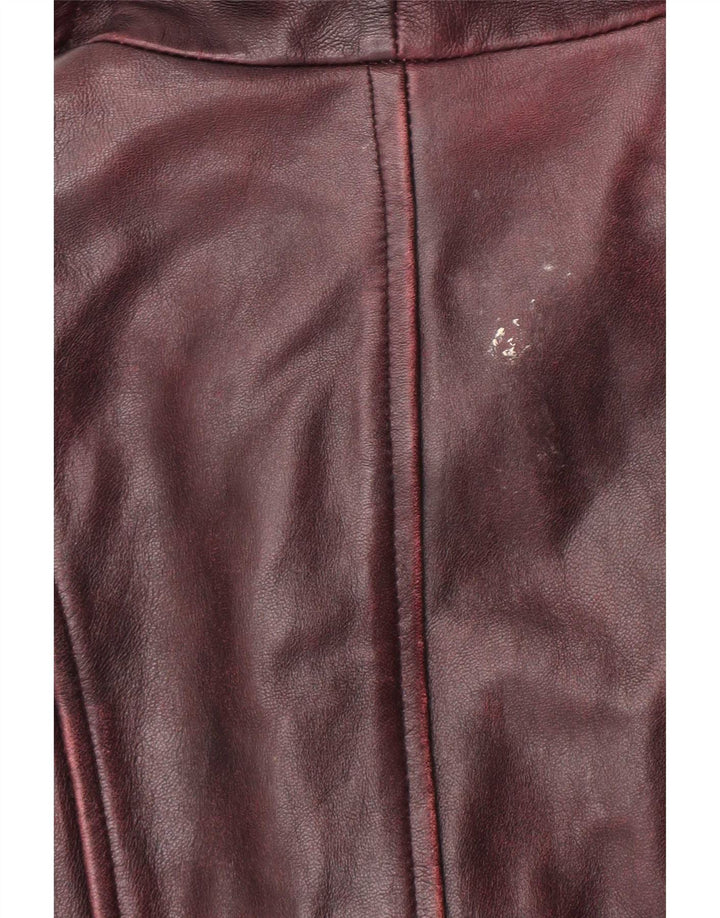 Palton de piele pentru femei Gipsy by Mauritius UK 12 Burgundy mediu