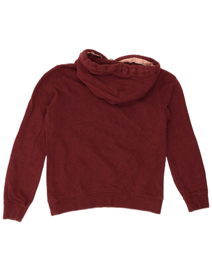 Jack Wills Pulover cu glugă cu grafic pentru femei UK 8 mic Bumbac burgundă