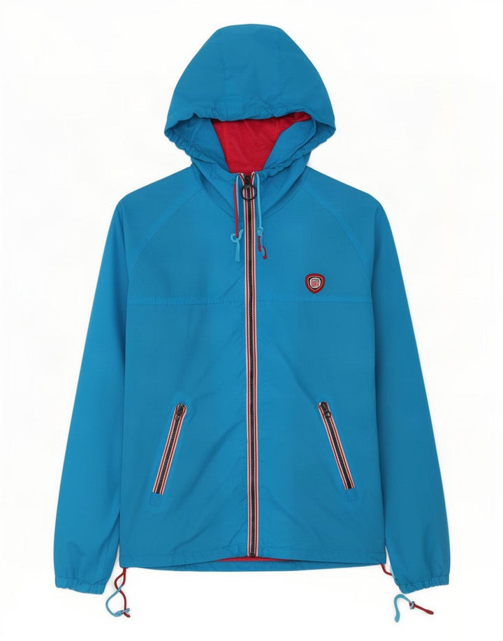Jachetă de ploaie cu glugă Superdry pentru femei UK 10 Small Blue Nylon