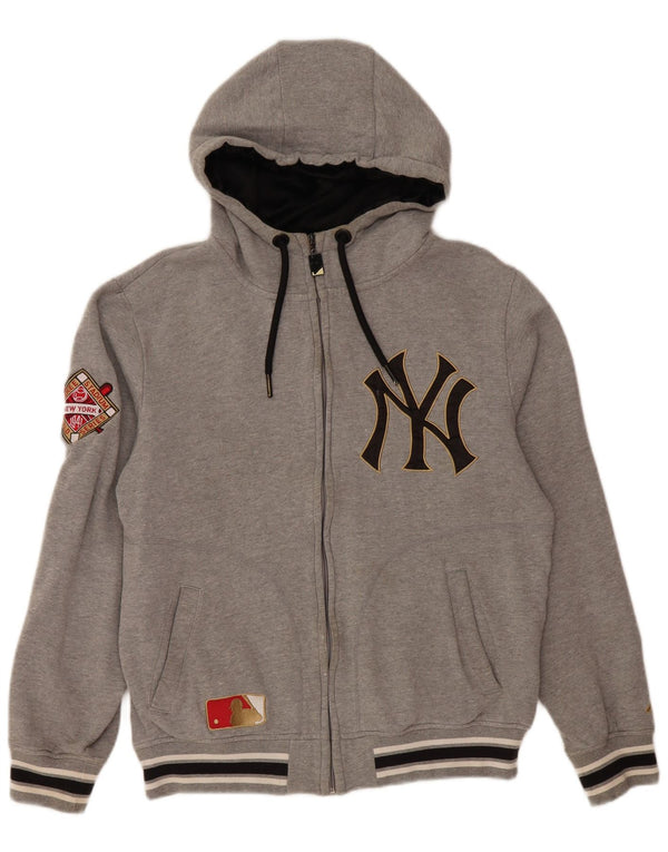 MAJESTIC Pulover cu capota cu fermoar pentru femei New York Yankees UK 14 Gri mediu