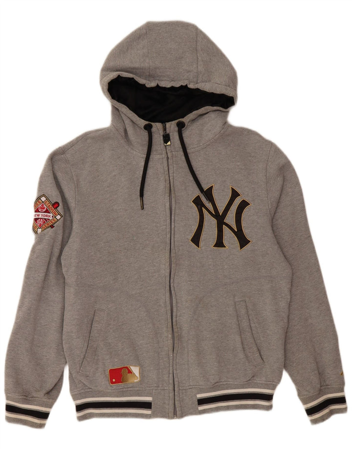 MAJESTIC Pulover cu capota cu fermoar pentru femei New York Yankees UK 14 Gri mediu
