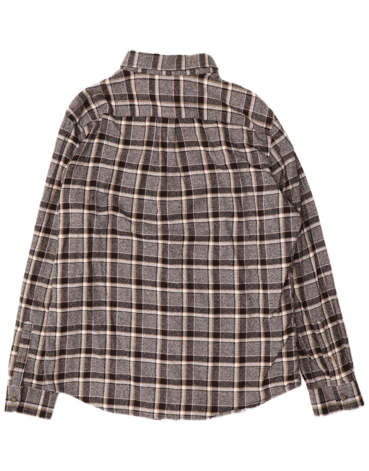 Cămașă de flanel pentru bărbați Marks & Spencer, bumbac cu carouri, gri mare