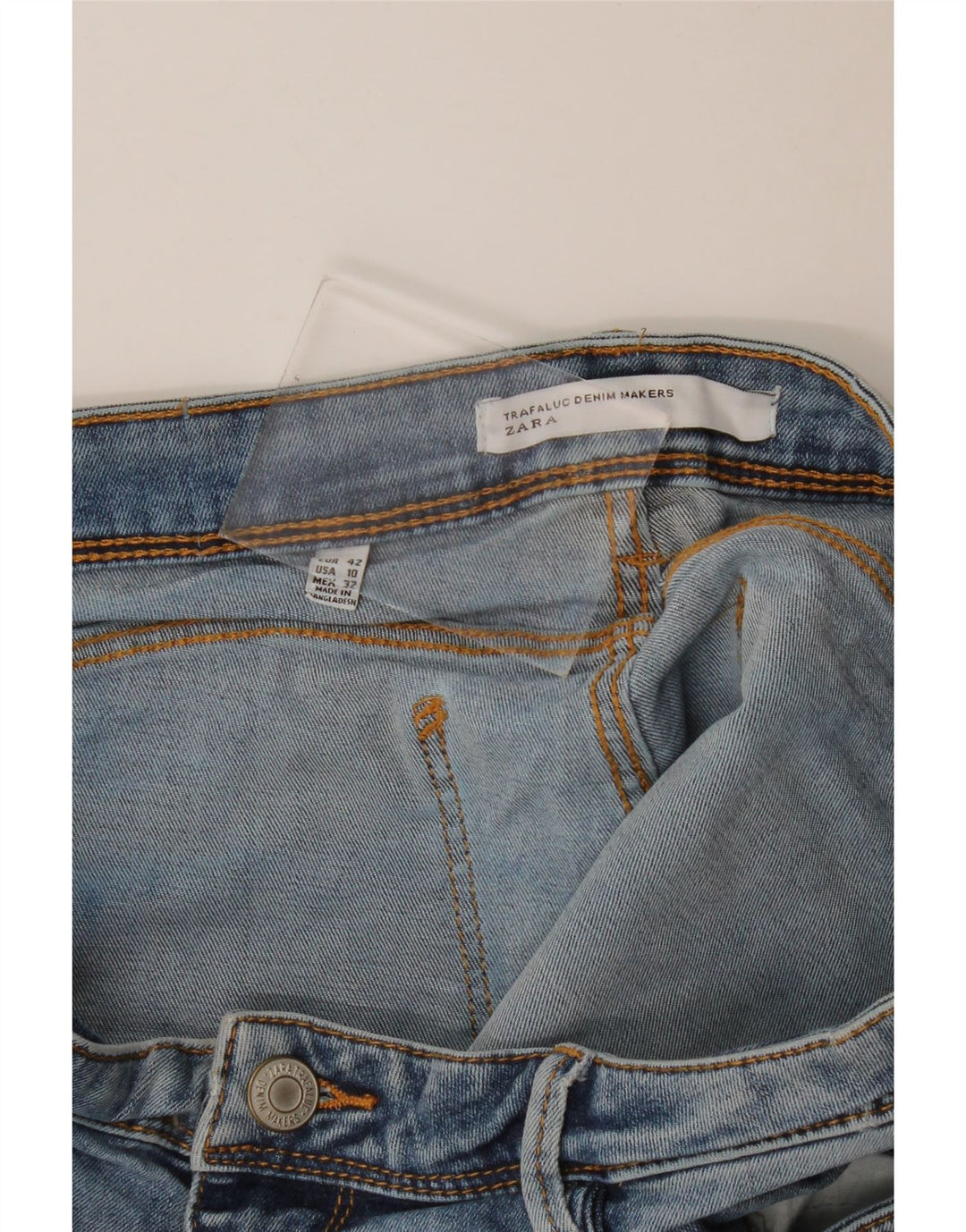 Pantaloni caldi din denim pentru femei Zara EU 42 Large W32 Blue