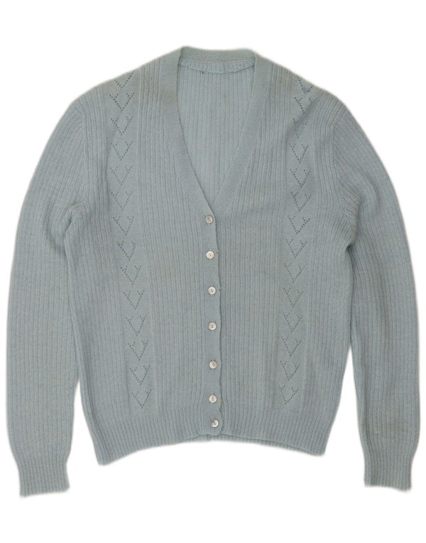 Pulover Cardigan Vintage pentru femei UK 14 Large Blue Classic