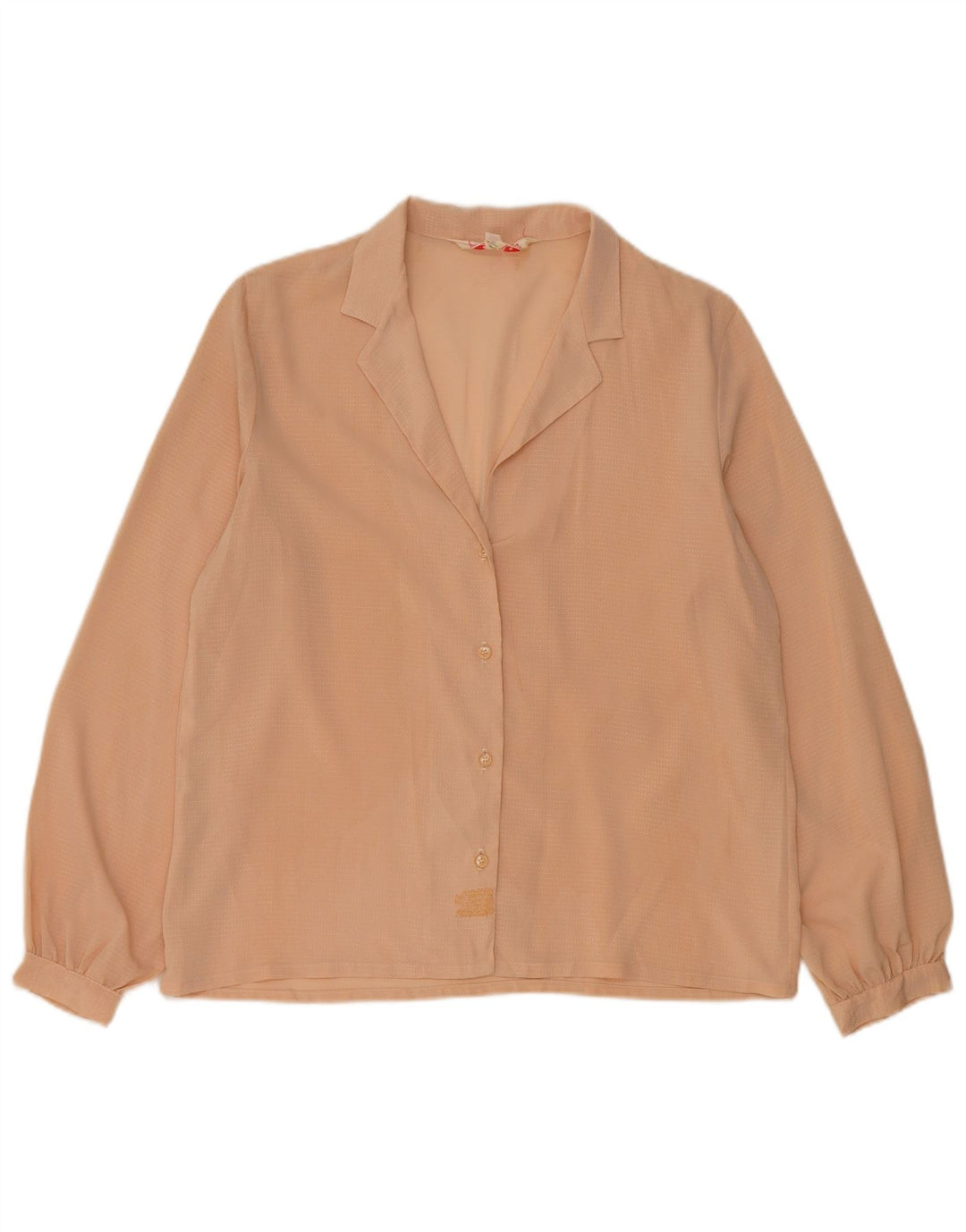 Bluză cămașă vintage pentru femei UK 14 Medium Bej cu pete
