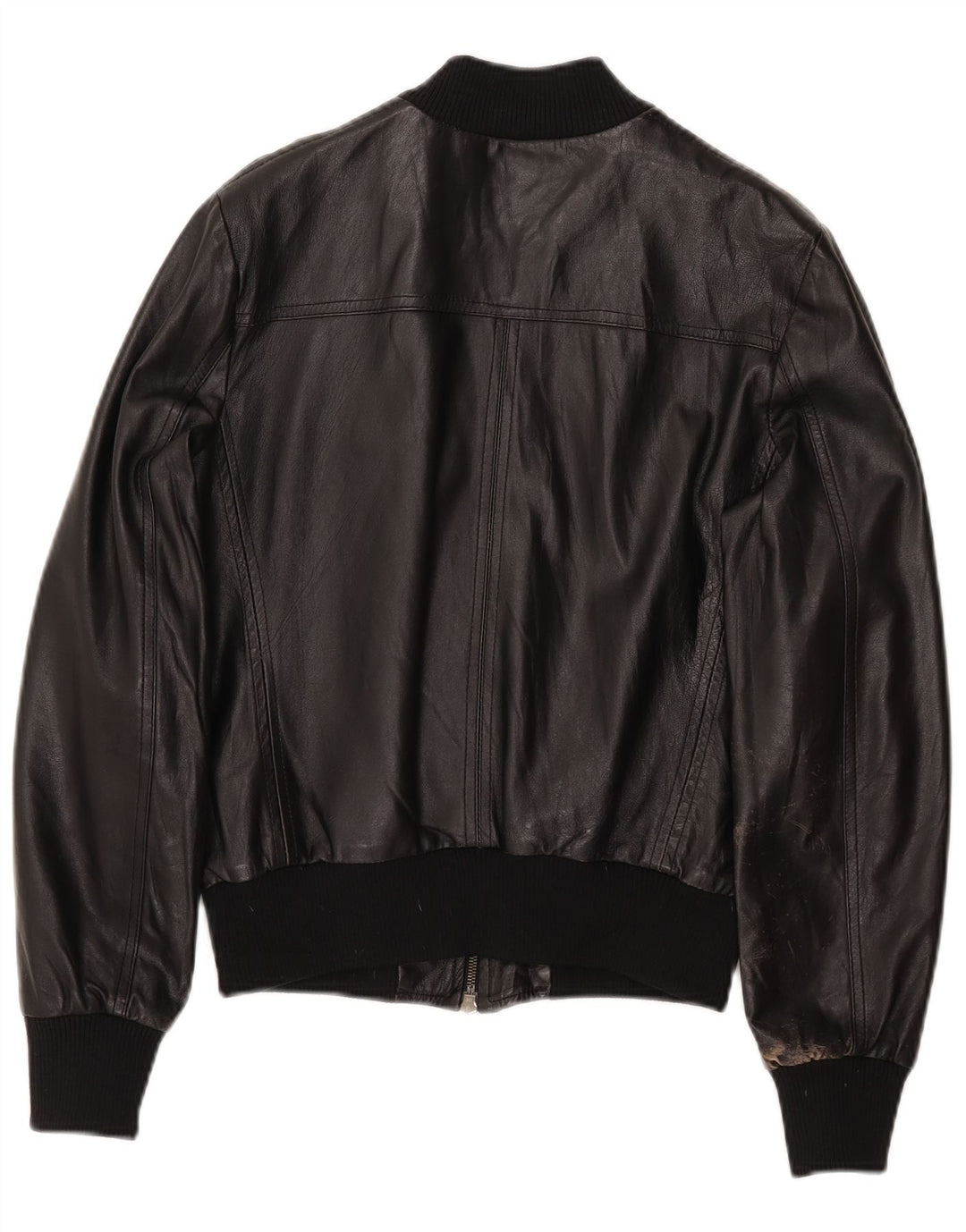 Jachetă de piele CINTI Crop Bomber pentru femei IT 46, mare, neagră