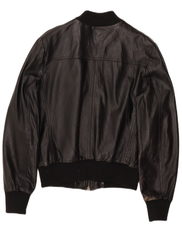 Jachetă de piele CINTI Crop Bomber pentru femei IT 46, mare, neagră