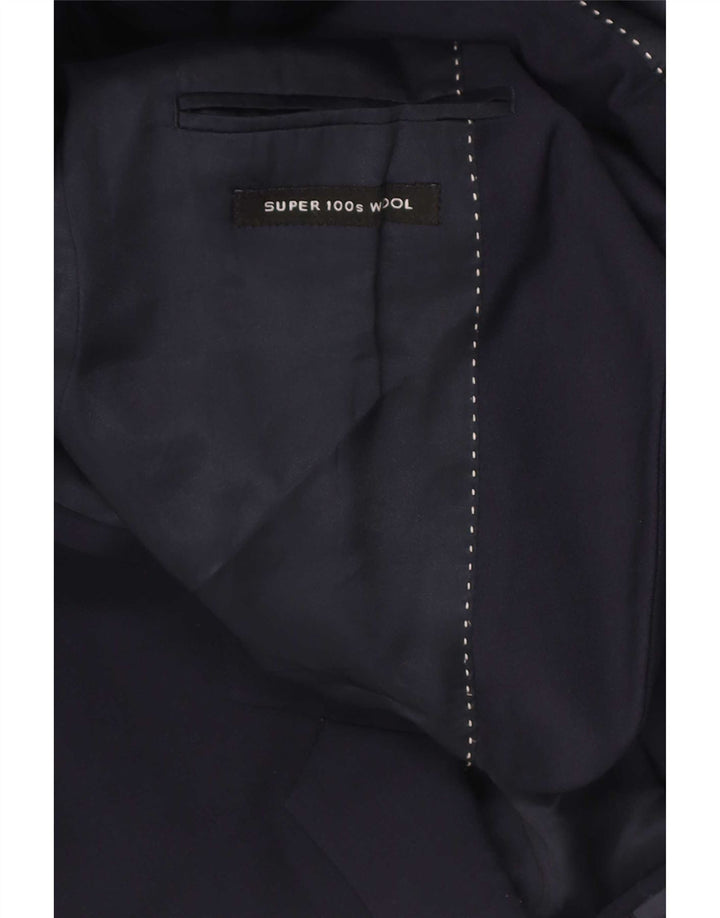Jachetă pentru bărbați Dkny, slim fit, cu 2 nasturi, UK 38, lână, albastru bleumarin mediu