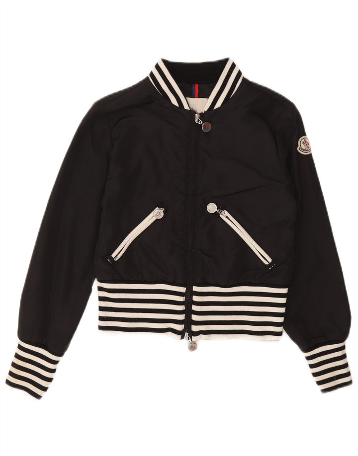 Jachetă Bomber Crop pentru fete Moncler 9-10 ani din poliamidă cu dungi negre