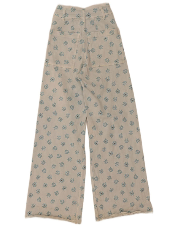 Blugi drepti marin pentru femei Zara EU 32 2XS L22 L29 Albastru Floral
