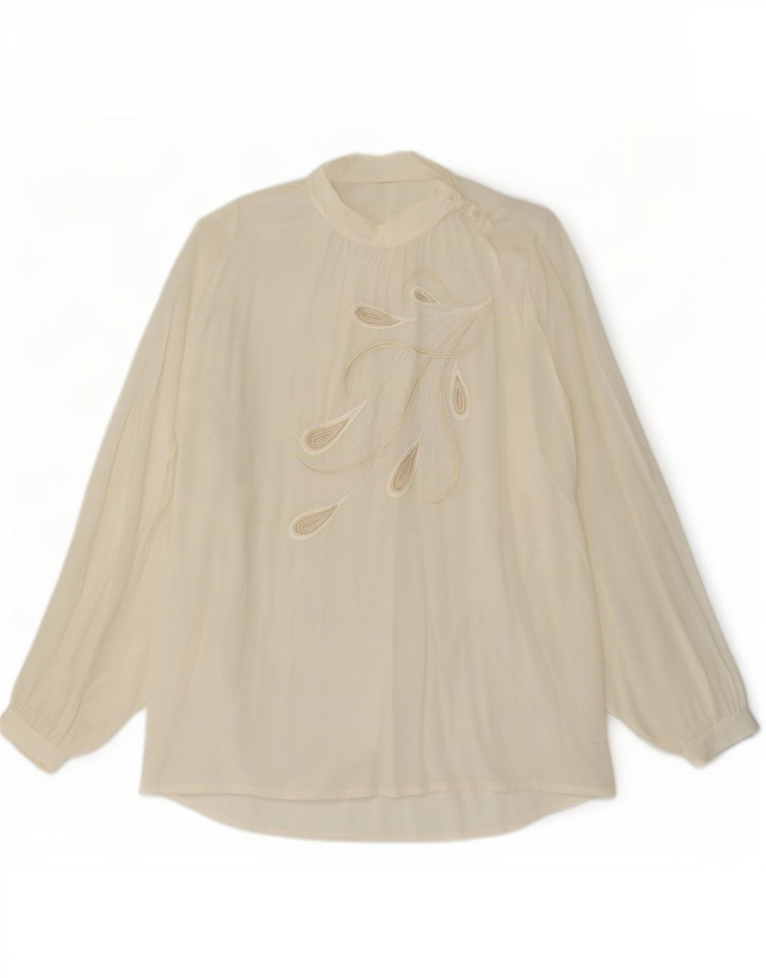 Bluză cu cămașă pulover Vintage pentru femei UK 18 XL Alb Floral