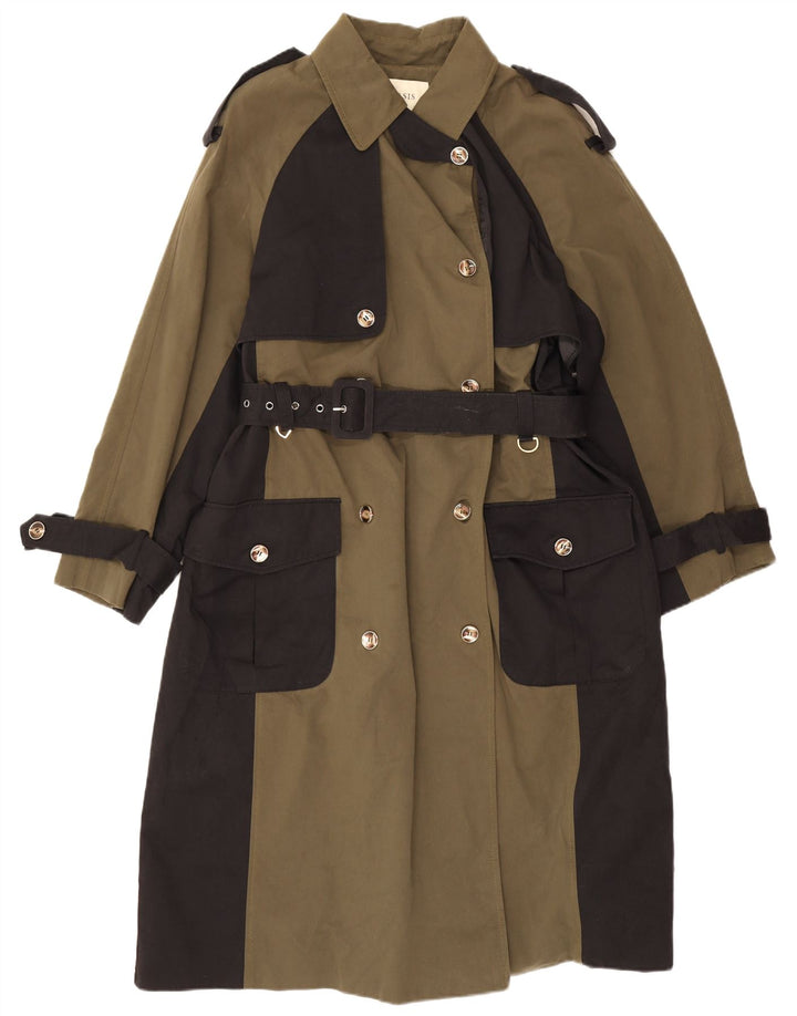 Trench supradimensionat pentru femei Oasis UK 10 Mic Kaki Poliester color bloc