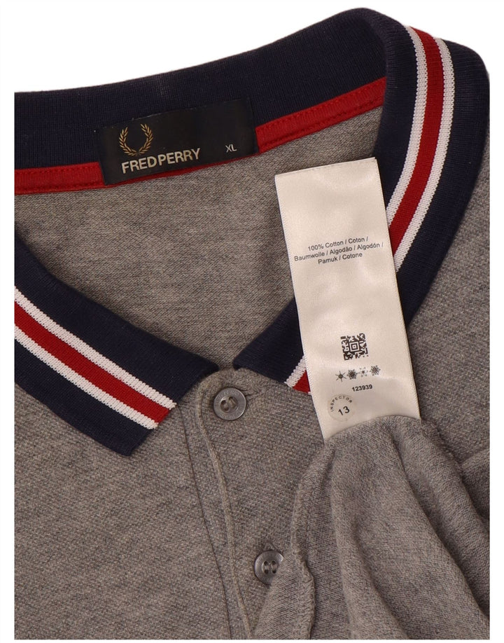 Cămașă polo Fred Perry pentru bărbați XL bumbac gri