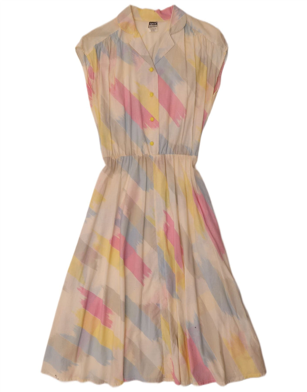 Rochie vintage pentru femei în formă de A UK 14 Medium, multicoloră, în dungi
