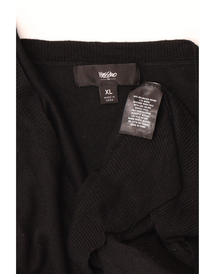 MOSSIMO Womens V-Neck Jumper Sweater UK 18 XL Black Nylon Vintage Mossimo and Second-Hand Mossimo from Messina Hembry 