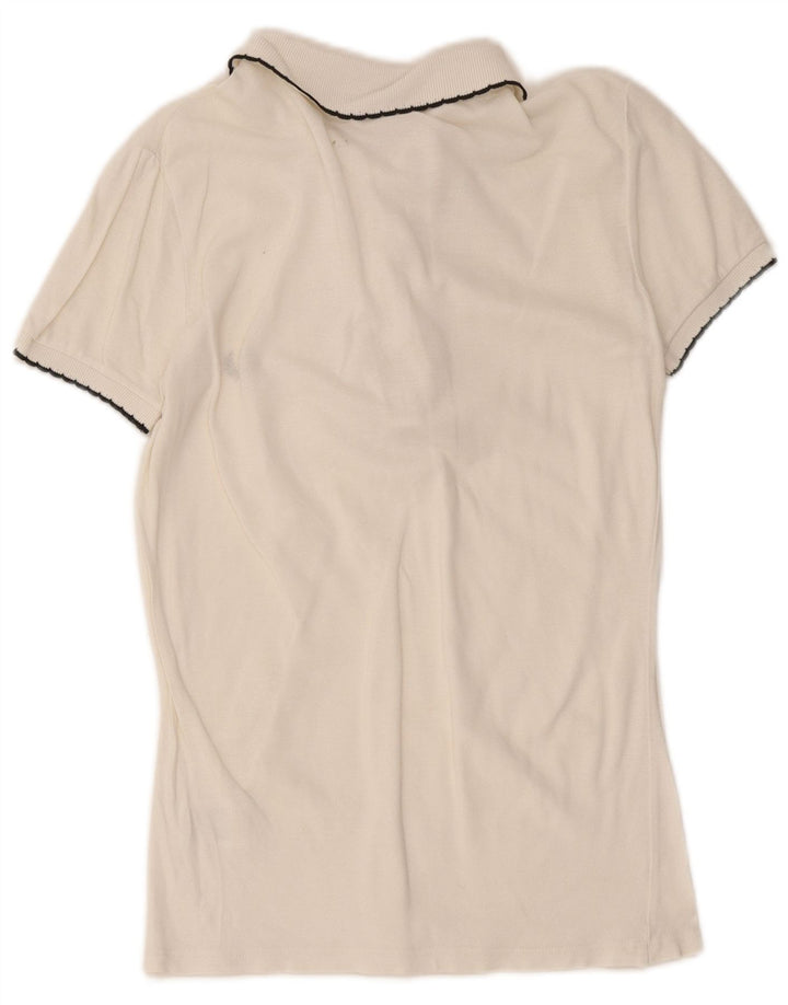 Cămașă polo Fred Perry pentru femei UK 10 mic din bumbac alb