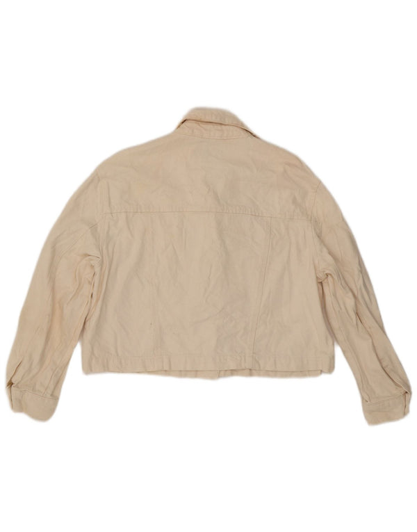 Jachetă de blugi supradimensionată pentru femei Zara UK 10 Small White
