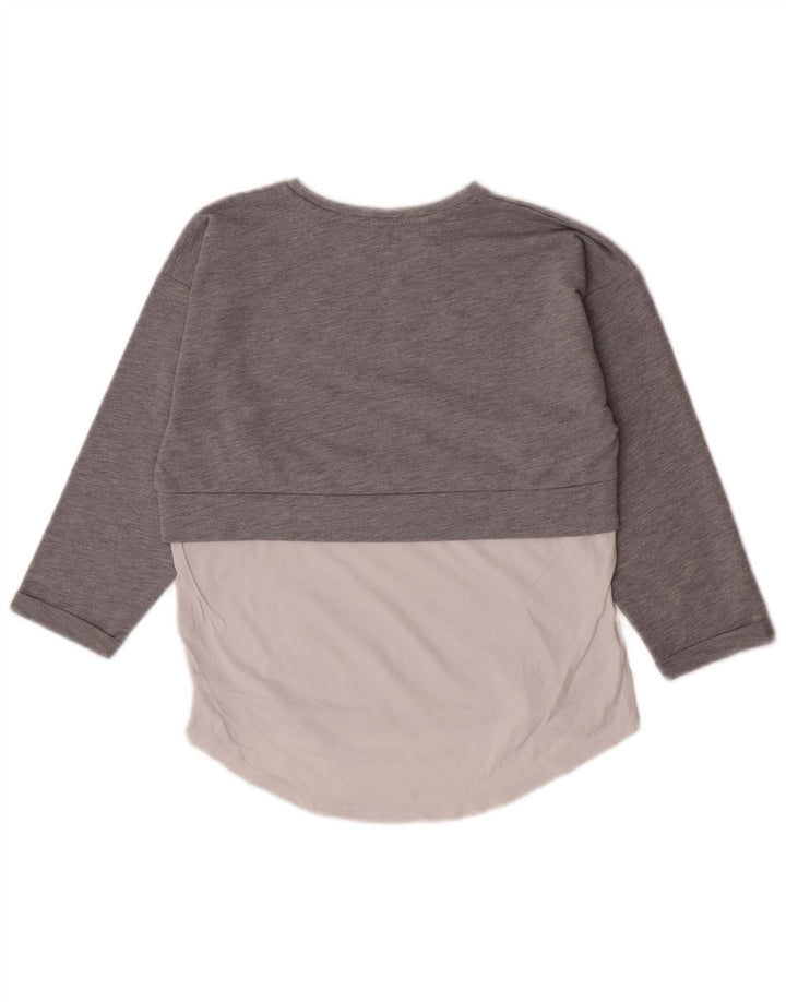 Top grafic pentru femei Guess cu mâneci 3/4 UK 10, gri mic