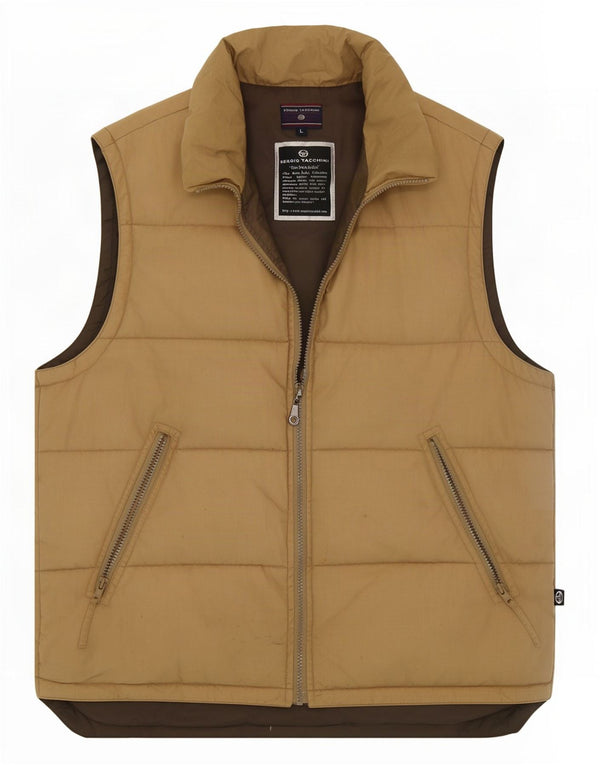 Gilet căptușit pentru bărbați Sergio Tacchini UK 40 Large Beige