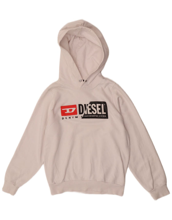 Pulover cu glugă grafic pentru bărbați Diesel XS Bumbac alb