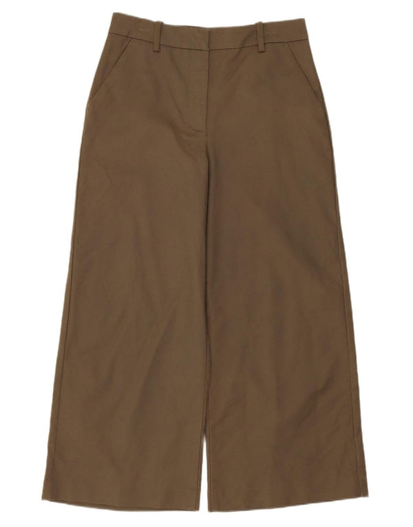 Pantaloni tăiați pentru femei ZARA XS W24 L24 Kaki Bumbac