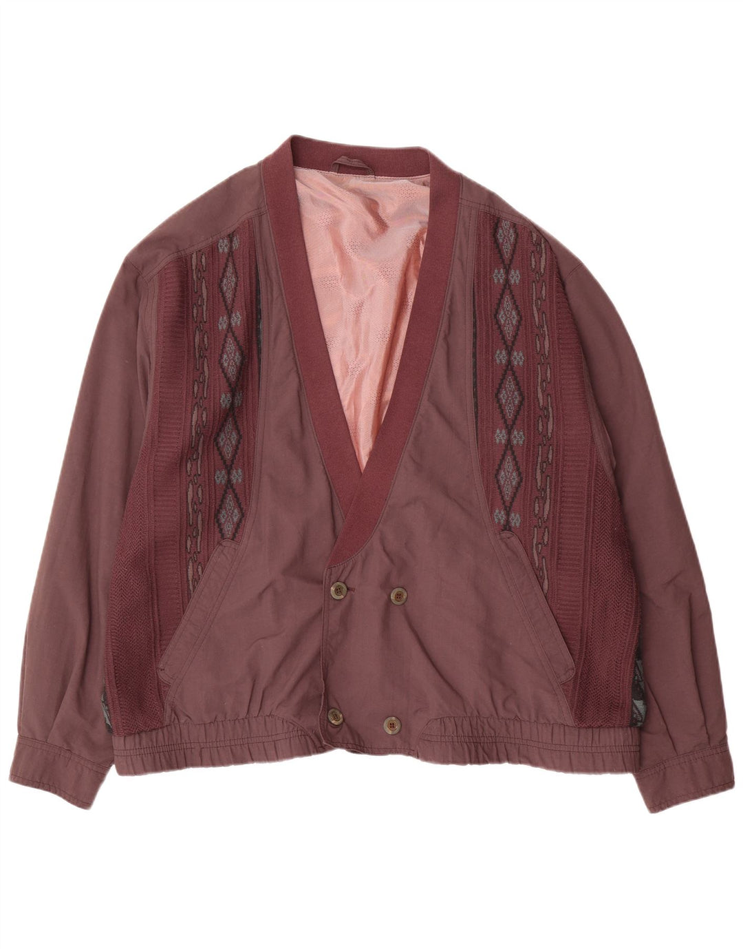 Jachetă Bomber Vintage pentru bărbați cu două piepturi IT 54 2XL violet geometric