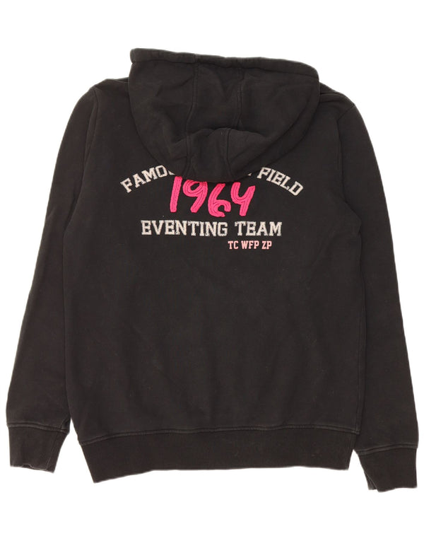 Musto Womens Graphic Hoodie Jumper UK 12 Medium Black Cotton