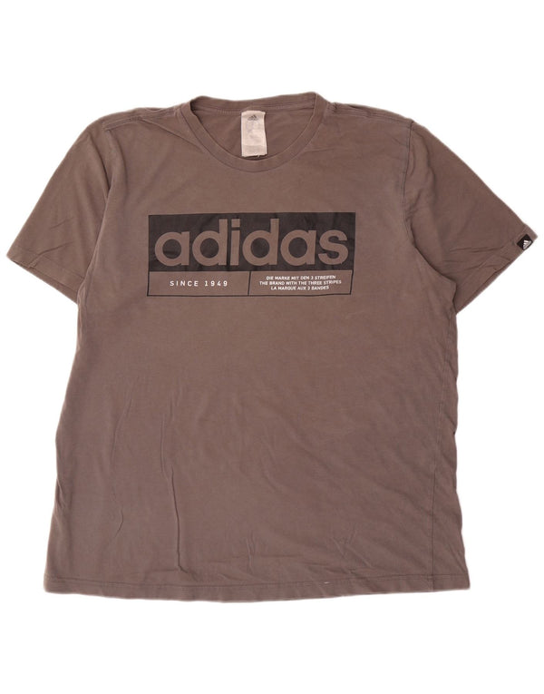Tricou grafic pentru bărbați Adidas Top XL bumbac gri