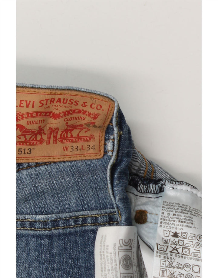 Blugi Levi's 513 Slim Straight pentru bărbați W33 L30 Bumbac albastru