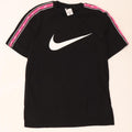 Tricou grafic Nike pentru bărbați Top mediu negru din bumbac color bloc