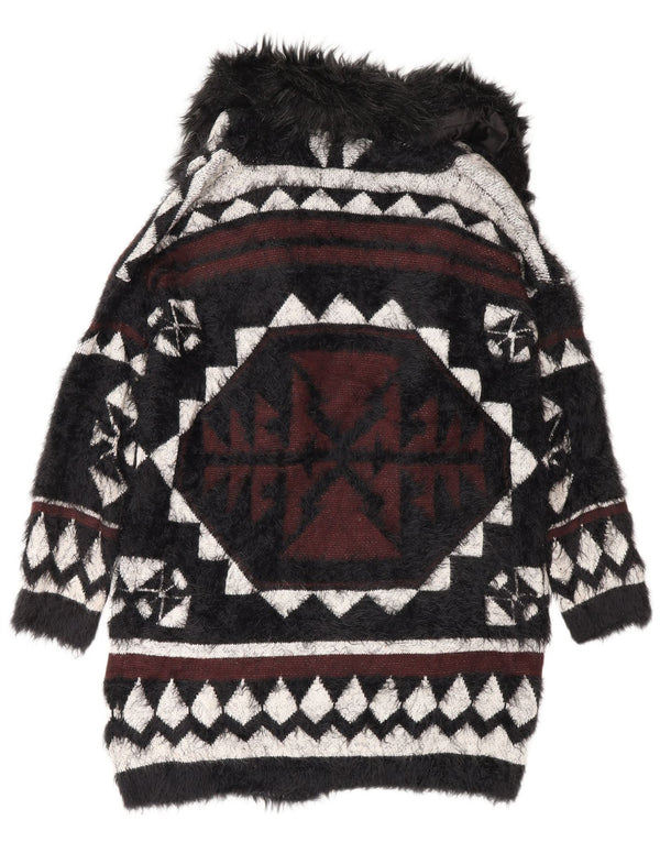 Pulover cardigan cu paragate Topshop pentru femei UK 8 Small Black Geometric