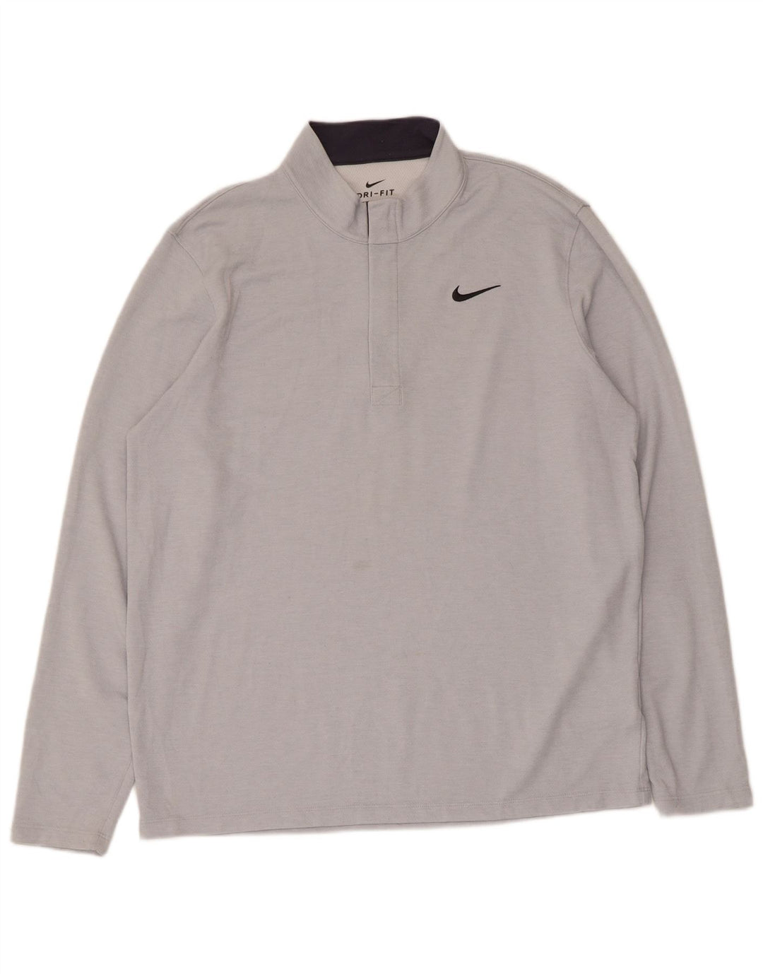 Top de trening Nike Dri Fit Standard cu fermoar și gât pentru bărbați, mare, gri