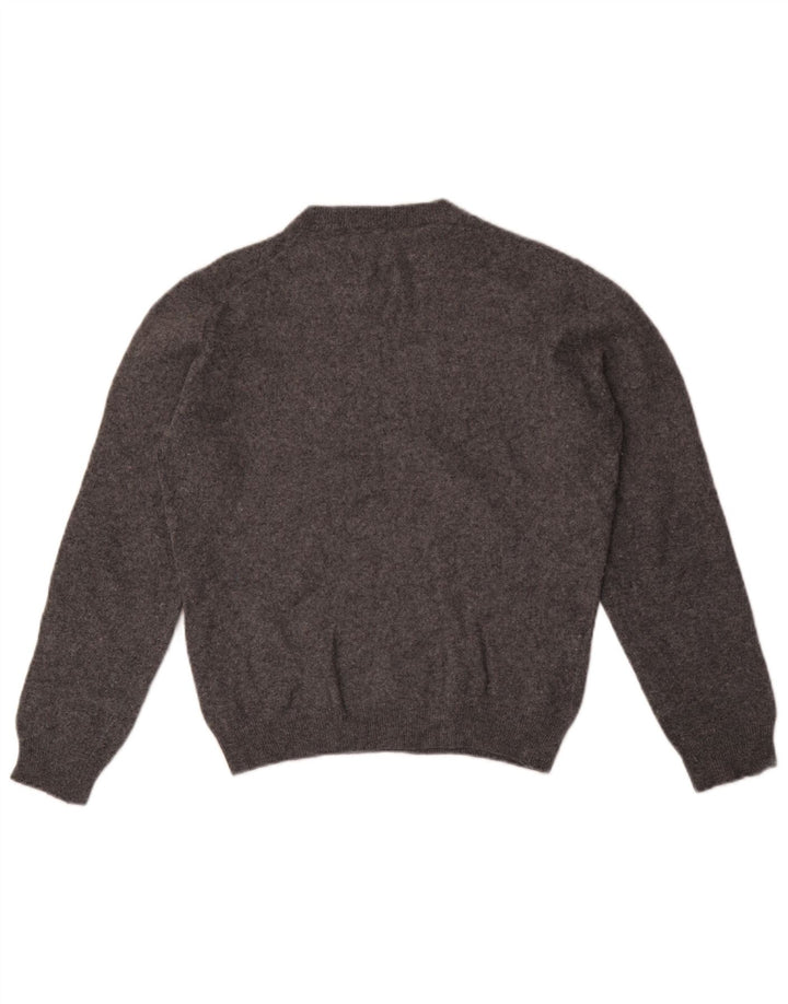 Pulover pentru bărbați Zara, cu gât crew, lână cu pete, gri mediu