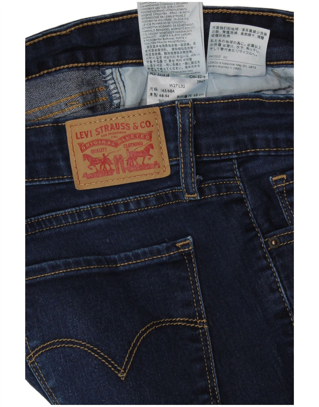 Blugi skinny 711 pentru femei LEVI'S W27 L32 bumbac bleumarin