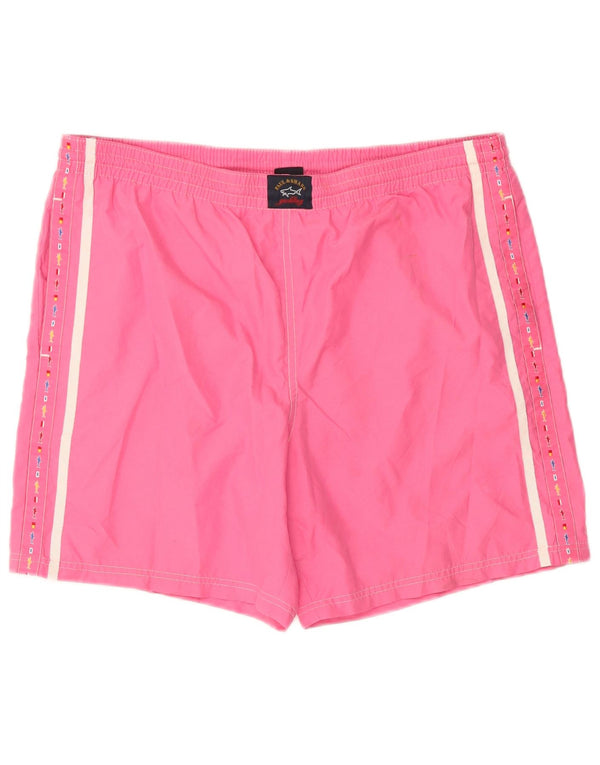 Pantaloni scurți de înot pentru iahting pentru bărbați Paul & Shark, poliester roz mare