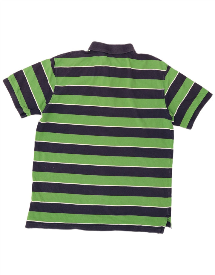 Tricou polo IZOD pentru bărbați, bumbac cu dungi verzi mari
