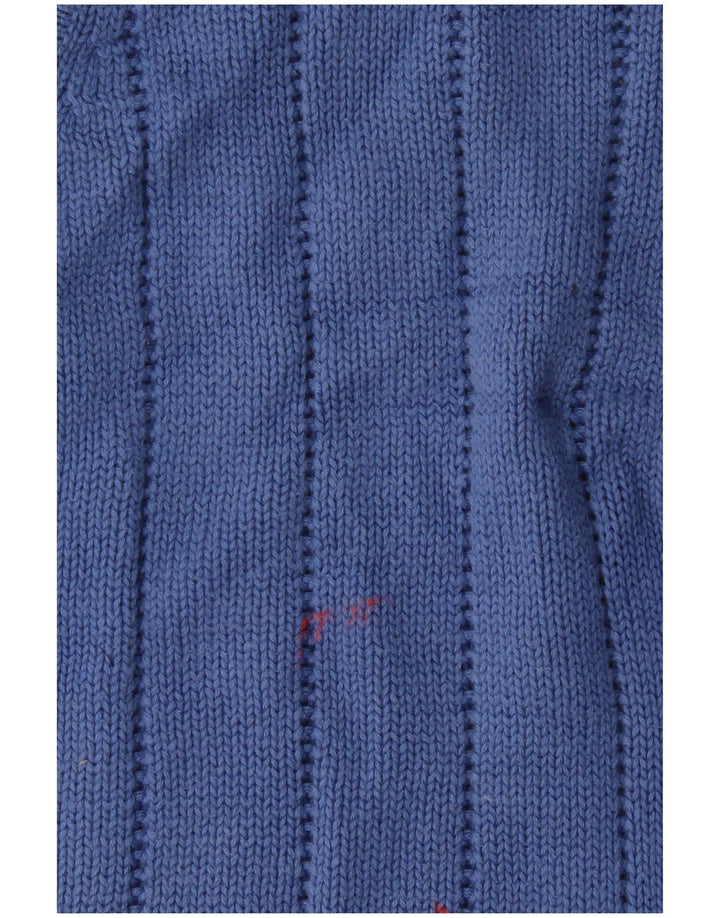 Izod Womens Vest Tank Top UK 16 Large Blue Argyle/Diamond Bumbac