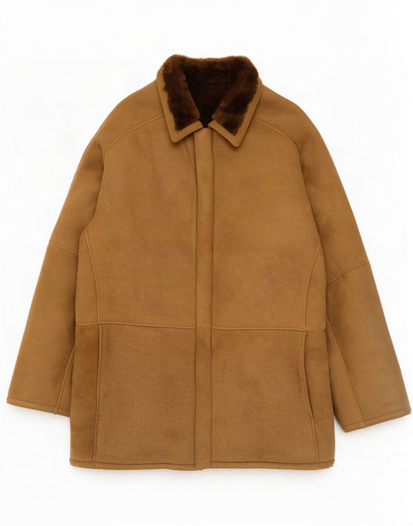Jachetă vintage pentru bărbați din shearling IT 50 Large Brown