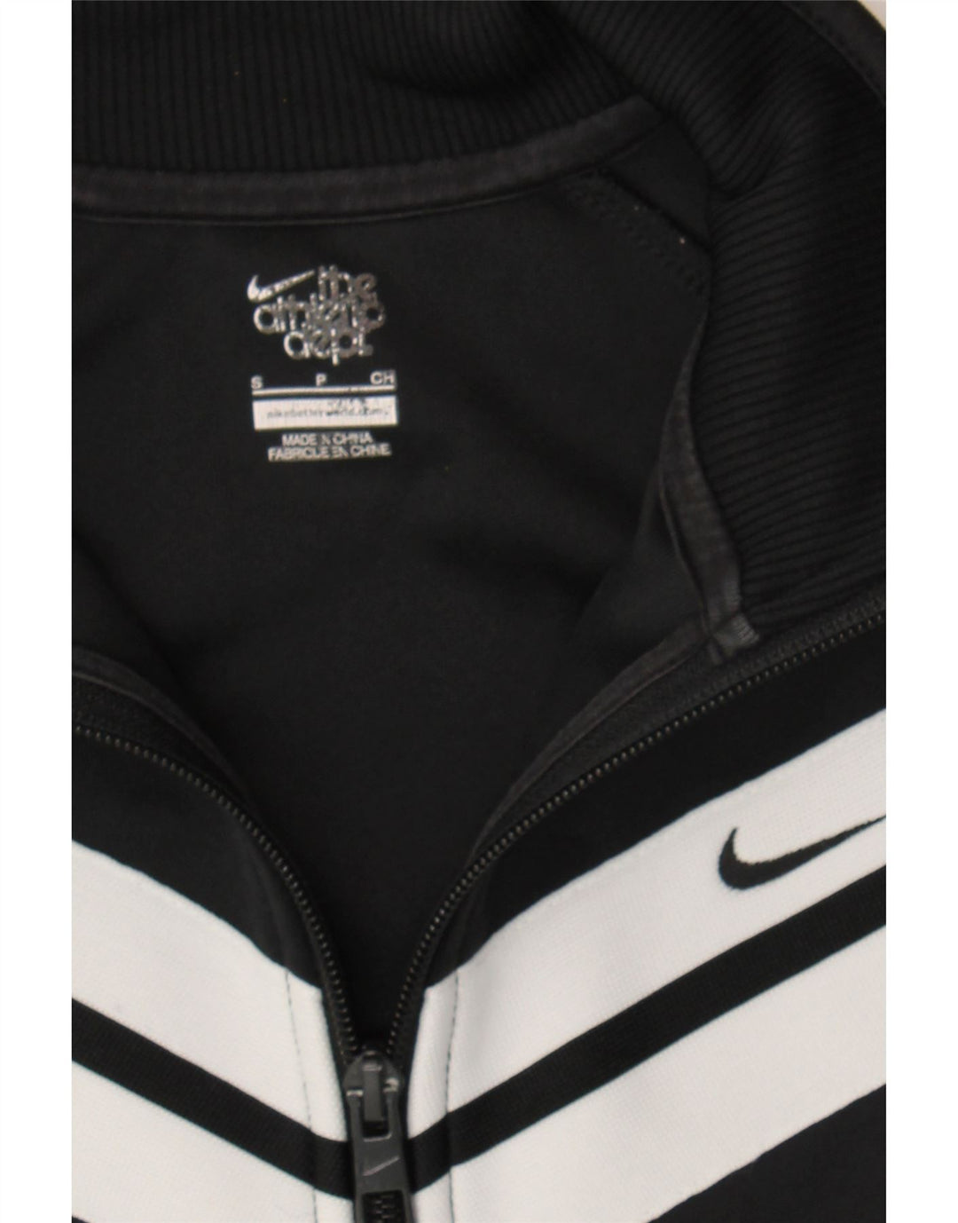 NIKE Womens Tracksuit Top Jacket UK 10 Small Black Polyester Vintage Nike and Second-Hand Nike from Messina Hembry 