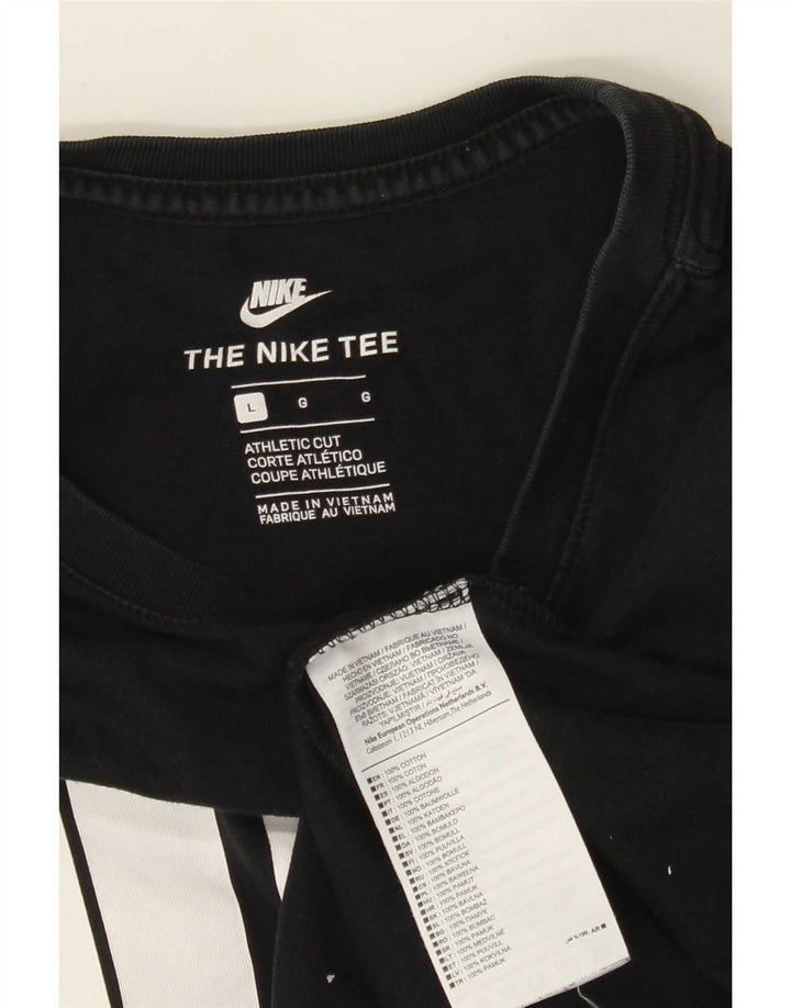 Top cu mânecă lungă cu mânecă lungă, bumbac, negru, cu croi atletic Nike