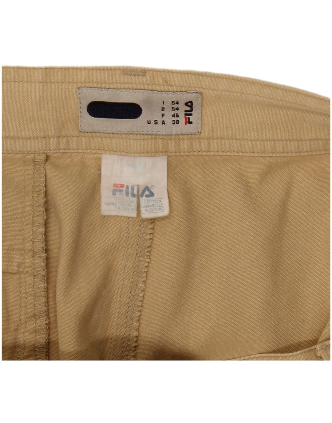 Pantaloni Cargo Bărbați Drepți Fila W38 L29 Bej Bumbac