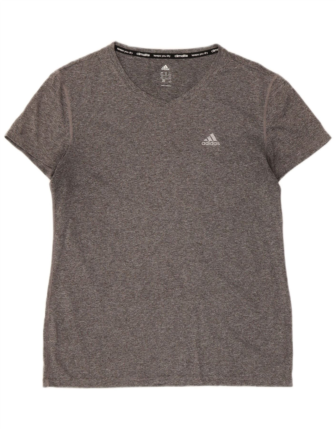 Tricou Adidas Climalite cu mânecă scurtă pentru femei, Marea Britanie 12/14, gri mediu