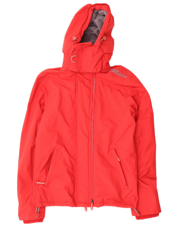 Jachetă Windbreaker cu glugă Superdry pentru bărbați UK 34 XS poliester roșu