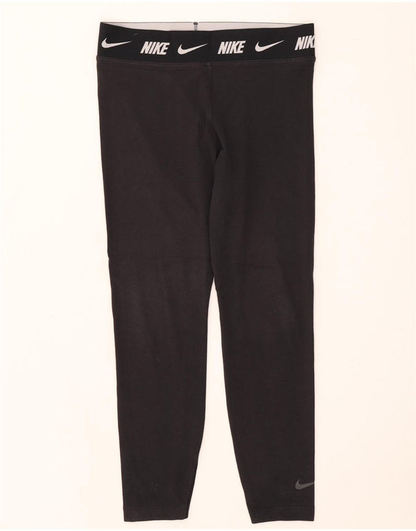 Leggings cu grafice Nike pentru femei, strâns, UK 14, mare, negru, bumbac