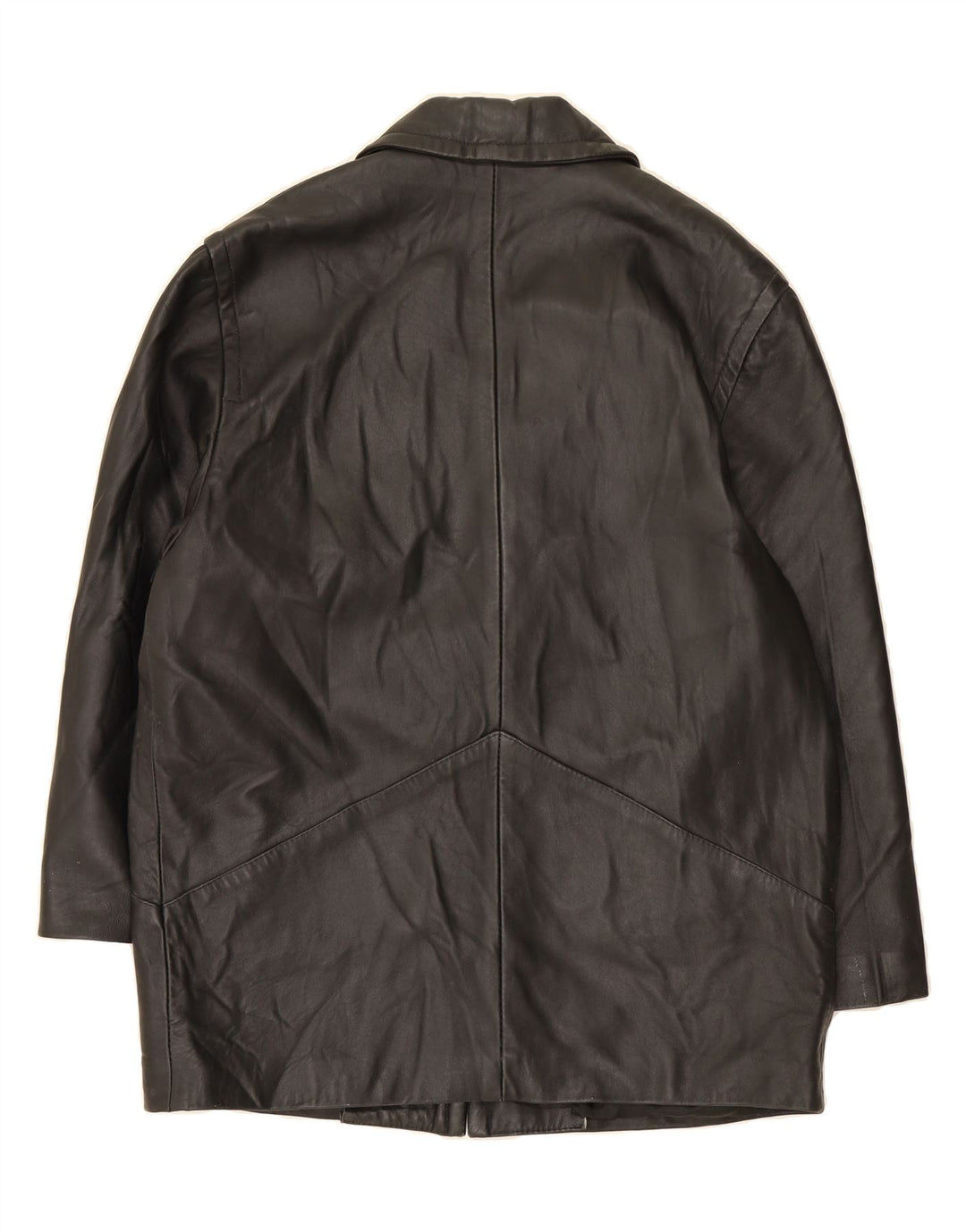 VINTAGE Womens Oversized Leather Coat IT 48 XL Black Leather Vintage Vintage and Second-Hand Vintage from Messina Hembry 