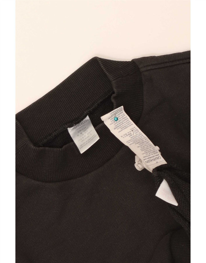 Calvin Klein Pulover supradimensionat pentru femei UK 10 Bumbac negru mic