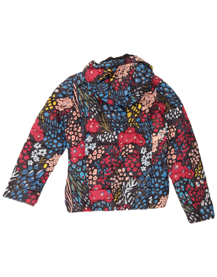 Jachetă căptușită cu glugă Adidas pentru femei UK 12 Medium Multicolor Floral Nylon