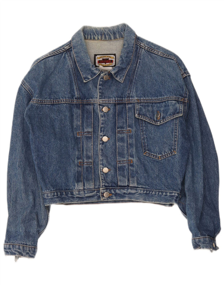 Jachetă de denim crop pentru femei Oxygen UK 12 Medium Blue